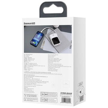 Baterie externa Powerbank Baseus Qpow Pro with Lightning cable, USB-C, USB, 10000mAh, 20W (white)