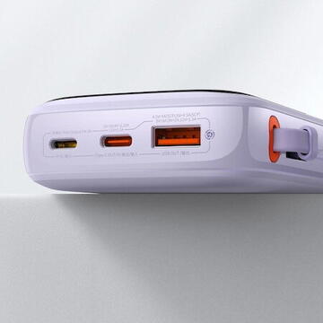 Baterie externa Powerbank Baseus Qpow Pro with USB-C cable, USB-C, USB, 10000mAh, 22.5W (purple)