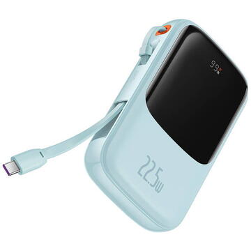 Baterie externa Powerbank Baseus Qpow Pro with USB-C cable, USB-C, USB, 10000mAh, 22.5W (blue)