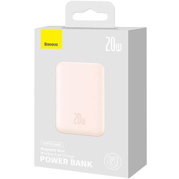 Baterie externa Powerbank Baseus Magnetic Mini 10000mAh 20W (pink)