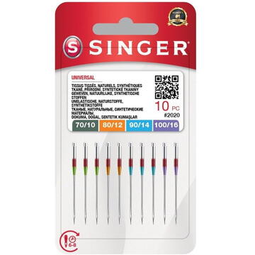 SINGER needle N2020 -10/70-12/80-14/90-16/100 blister of 10 pcs