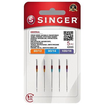 SINGER needle N2020 -12/80-14/90-16/100 blister 5pcs