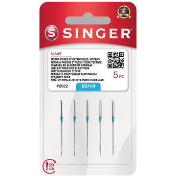 SINGER N2022 -14/90 blister 5pc overlock needle