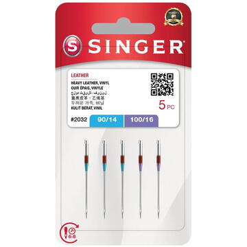 SINGER needle N2044S - 12/80-14/90 blister 5pcs embroidery