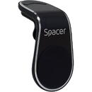 SUPORT auto SPACER pt. SmartPhone, fixare in grilaj bord, prindere magnetica telefon 360 grade, black, "SPT-MGN"