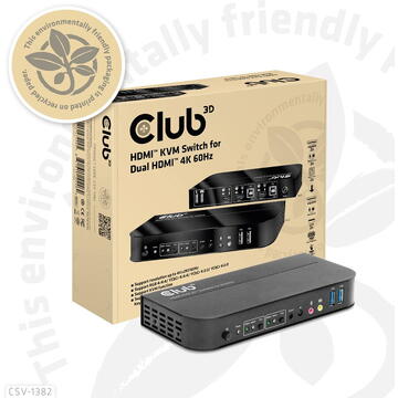 Club 3D CLUB3D HDMI KVM SWITCH FOR DUAL HDMI 4K 60Hz