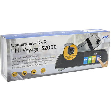 Camera video auto DVR PNI Voyager S2000 Full HD incorporata in oglinda retrovizoare