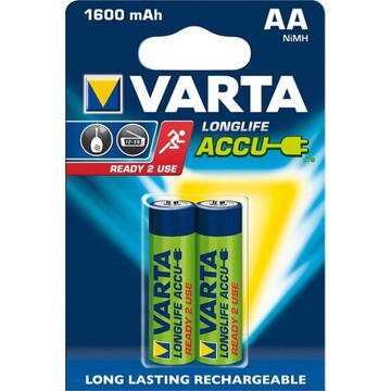 1x2 Varta Rechargeable Accu AAA Ready2Use NiMH 800 mAH Micro