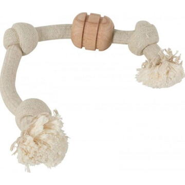 Jucarii animale ZOLUX WILD MIX A rope toy, 3 knots, with a wooden disc
