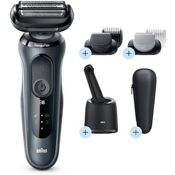 Aparat de barbierit Braun 61-N7650CC Wet & Dry Shaver with SmartCare center, Black