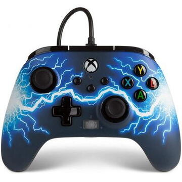 PowerA Enhanced Wired Controller for Xbox Series X|S, Gamepad (black/blue, Arc Lightning)