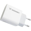 Incarcator de retea Incarcator priza Wozinsky + cablu Type-C/Lightning, 20W, 1m, Alb
