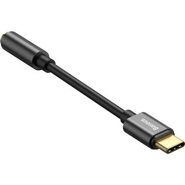 Adaptor Audio Baseus USB Type-C la 3.5 mm L54, 0.09 m, CATL54-01, Negru
