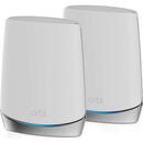 Router wireless Netgear Orbi RBK752 set of 2 AX4200, mesh router (white / silver, 1x router, 1x satellite)