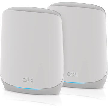 Router wireless NETGEAR Orbi WiFi6 Tri-Band Mesh System Set of 2, Mesh Router (white)