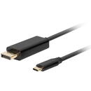 Lanberg CA-CMDP-10CU-0018-BK video cable adapter 1.8 m USB Type-C DisplayPort Black