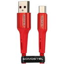 USB CABLE MICRO USB 3.6A RED SOMOSTEL 3600mAh SBW06BL QUICK CHARGER QC 3.0 1M POWERLINE SMS-BW06 - TEXTILE BRAID