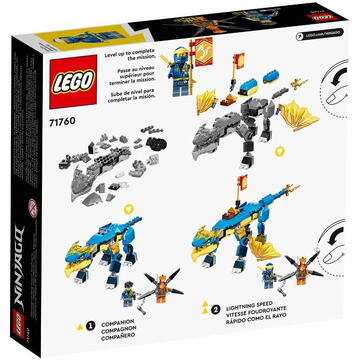 LEGO NINJAGO - Dragonul EVO de Tunet al lui Jay 71760, 140 piese