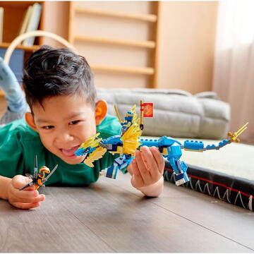 LEGO NINJAGO - Dragonul EVO de Tunet al lui Jay 71760, 140 piese