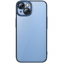 Husa Baseus Glitter Transparent Case and Tempered Glass set for iPhone 14 Plus (blue)
