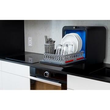 Masina de spalat vase Bob Daan Tech compact mini table top dishwasher (black)