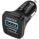choetech Car Charger 30W QC 3.0 Dual Ports (black)
