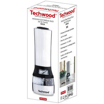 Techwood electric salt and pepper grinder TPSI-264D (silver)