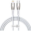 Baseus USB-C  for Lightning  Glimmer Series, 20W, 1m (White)