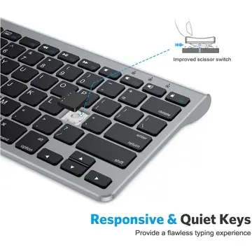 Tastatura Omoton KB088 Wireless iPad keyboard with tablet holder (silver)