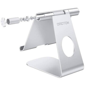 OMOTON Tablet Stand Holder Adjustable (Silver)