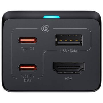 Incarcator de retea Baseus GaN5 Pro wall charger 2xUSB-C + USB + HDMI, 67W (black)