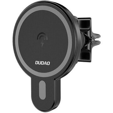 Magnetic car holder Dudao F13 with Qi induction charger, 15W (black)
