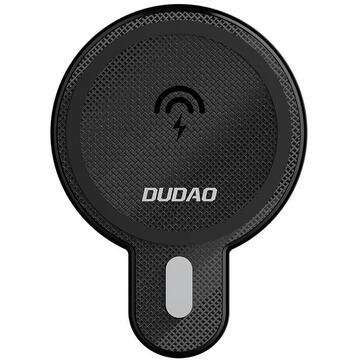 Magnetic car holder Dudao F13 with Qi induction charger, 15W (black)