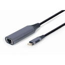 Gembird A-USB3C-LAN-01 interface hub USB 3.2 Gen 1 (3.1 Gen 1) Type-C 1000 Mbit/s Black, Grey
