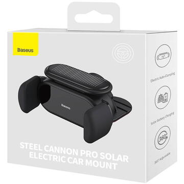 Baseus Steel Cannon Pro Solar Electric Car Phone Holder (Black)
