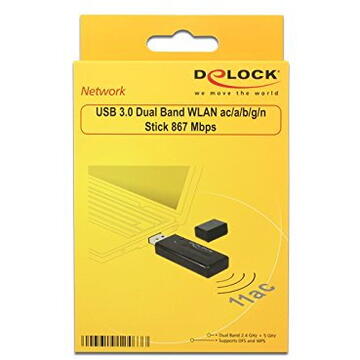 Delock Adaptor WLAN USB 3.0 300Mb/s Negru