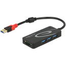 Delock Hub extern USB-A 3.1 la  USB-A 3.0 Card SD Negru