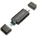Card reader BlitzWolf BW-CR1, micro SD / SD, conectori USB si USB-C, 5Gbps, Negru
