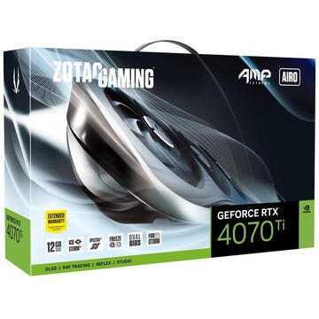 Placa video Zotac nVidia GeForce RTX 4070 Ti AMP Extreme AIRO 12GB, GDDR6X, 192bit