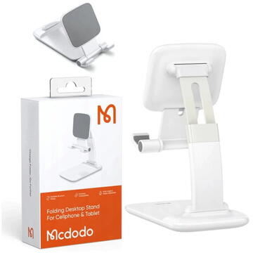 Mcdodo Suport Birou Foldable Mobile Desktop Stand White pentru Telefon &amp; Tableta (pliabil, ABS)