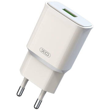 Incarcator de retea Wall charger XO L92D, 1x USB, 18W, QC 3.0 (white)