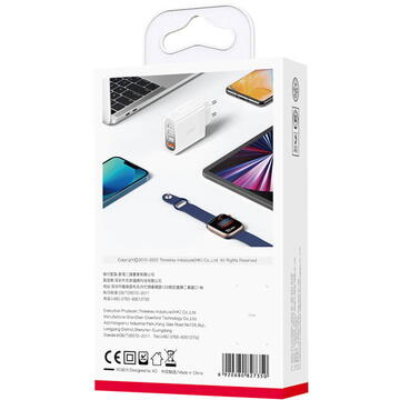 Incarcator de retea Wall Charger XO L100 USB QC 3.0 + 3x USB 2.4A (white)