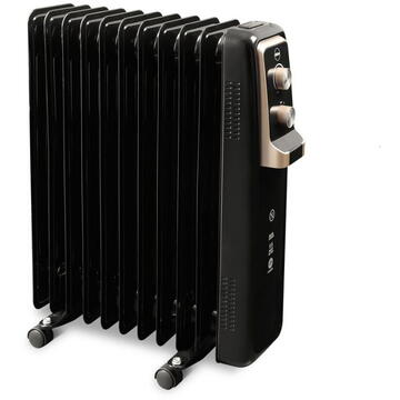 Calorifer ELDOM Oil radiator RIBBY, 2500 W, 3 power levels, black