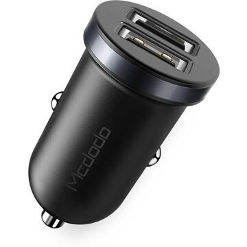 Mcdodo CC-6601 car charger, 2x USB, 2.4A (black)