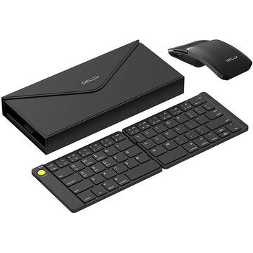 Tastatura Set Wireless foldable Keyboard Delux KF10 and mouse MF10PR