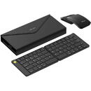 Tastatura DeLux Set Wireless foldable KF10 MF10PR + Mouse Negru