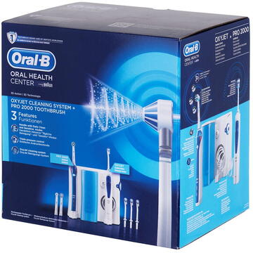 Irigator oral Braun Oral-B PRO 2000 + Oxyjet Adult Rotating-oscillating toothbrush Blue, White