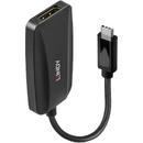 Lindy USB-C > DisplayPort 1.4 converter, adapter (black, 13cm)