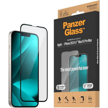 PanzerGlass Screen Protector Ultra-Wide Fit, protective film (transparent, iPhone 14 Plus/13 Pro Max)