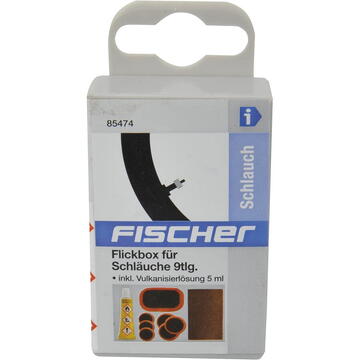 Fischer die fahrradmarke FISCHER bicycle patch box for tubes, 9-piece, repair set (bicycle breakdown set)